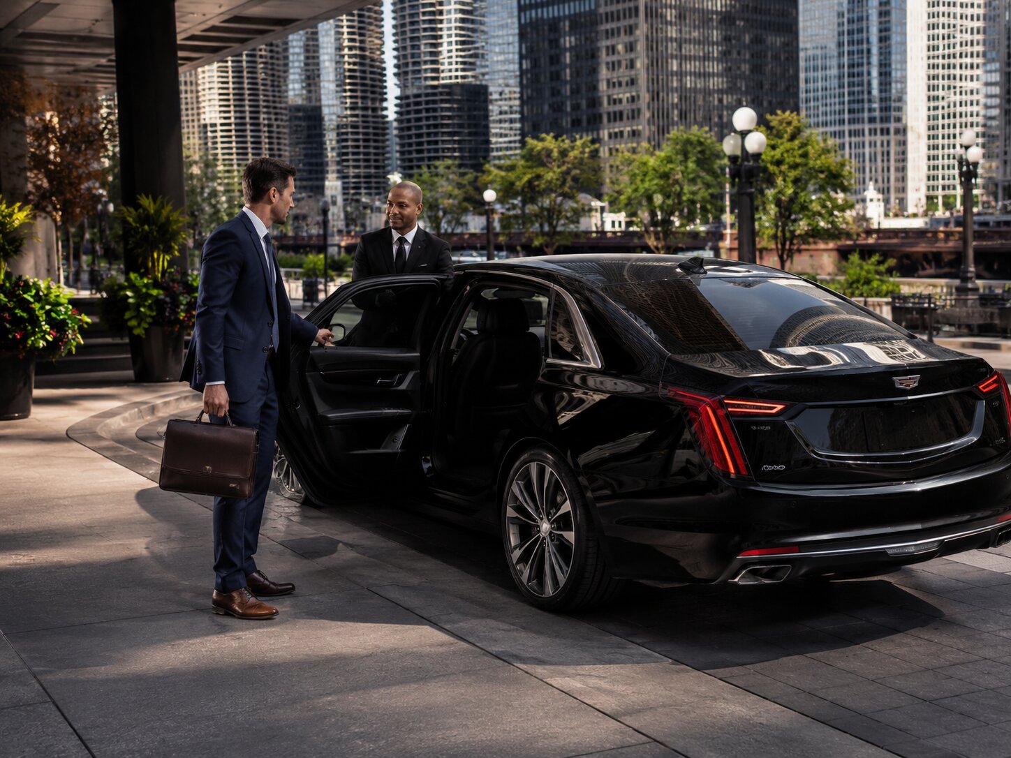 Corporate chauffeured sedan for a Milwaukee to Madison business trip