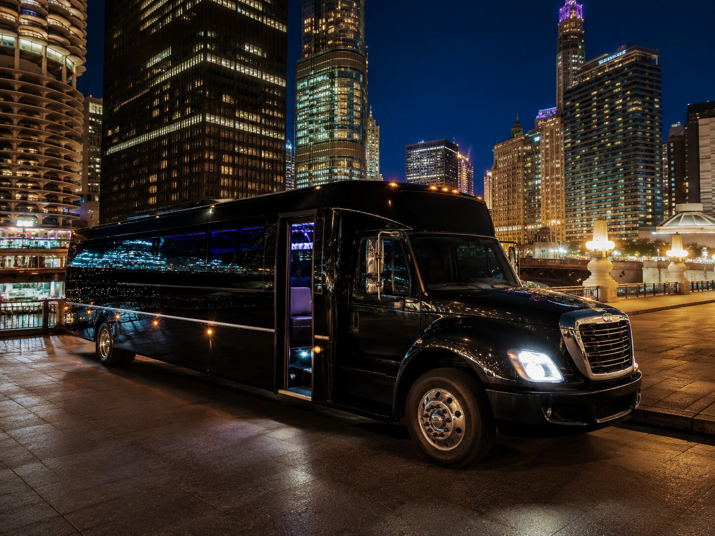 Party bus in Chicago nightlife — On Time Limo