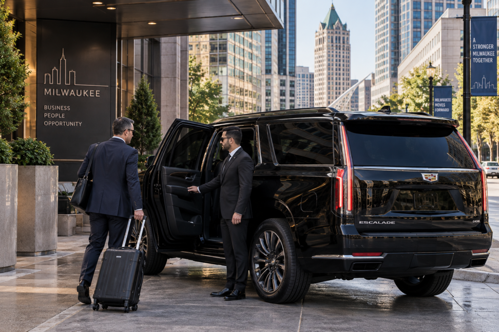 corporate travel guide Executive black SUV for corporate airport travel